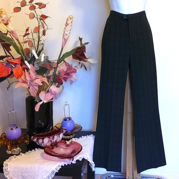 NWT Women's High Waisted Classic Fit Straight Leg Suit Pant Trousers Gray Blue - Picture 1 of 8